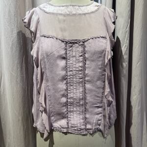 Ann Ferriday Vtg SILK Pintuck Ruffle Blouse M Unworn